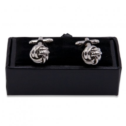 T.M.Lewin Silver Metal Knot Cufflinks